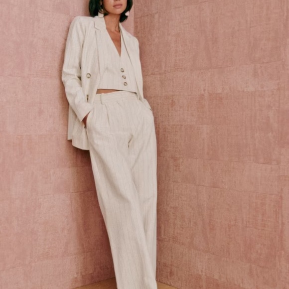 Sezane Drea Vest in Ecru with Black Stripes NWT, size 10 - Picture 5 of 15